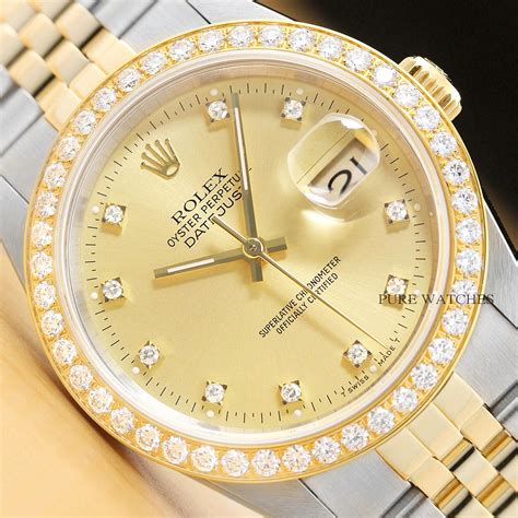 1993 two tone rolex with diamond dial and bezel|rolex 16233 datejust.